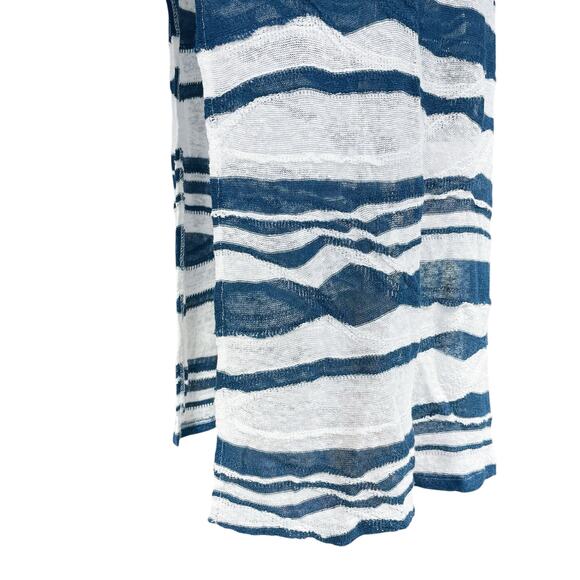 CALYPSO ST. BARTH Striped Linen Long-Sleeve Slit Cover-Up Midi Dress Size XS - Picture 3 of 7